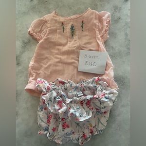 Janie and Jack Top and Bloomers- EUC 3-6m